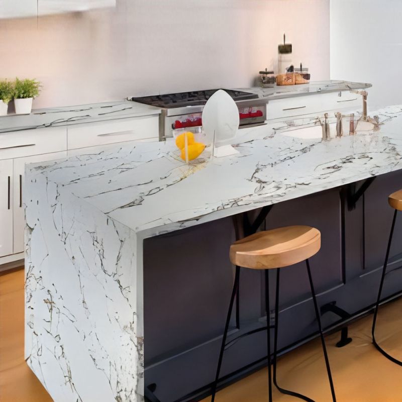 Thailand Factory Calacatta White with Gold Veins Quartz Kitchens Countertops Worktops Polished Wholesale Customized - Image 2