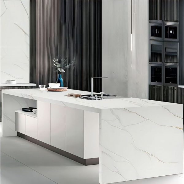 Thailand Factory Calacatta White with Gold Veins Quartz Kitchens Countertops Worktops Polished Wholesale Customized