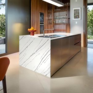 Thailand Factory Calacatta White with Black Veins Quartz Kitchen Countertops Wholesale Customized