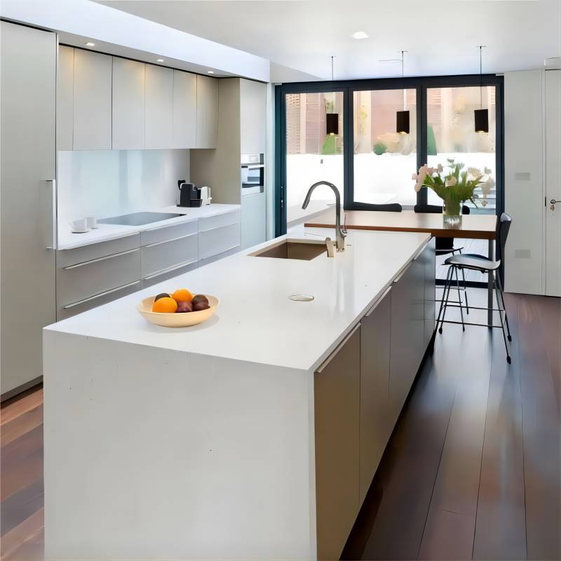Thailand Factory Pure White Quartz Kitchen Countertops Polished Wholesale Customized - Image 2