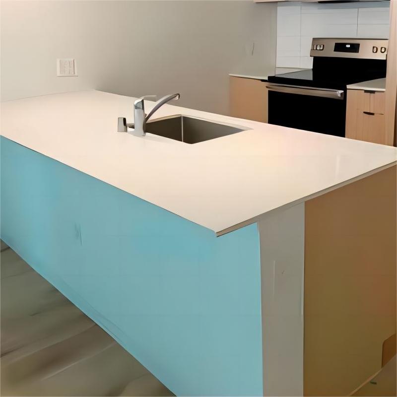 Thailand Factory Pure White Quartz Kitchen Countertops Polished Wholesale Customized - Image 5