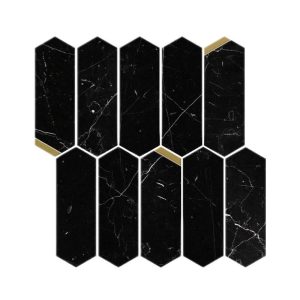 Thailand Factory Nero Marquina Stone Black Marble Mosaic Tile for Interior Wall and Floor Decor Wholesale Manufacturer - Image 5
