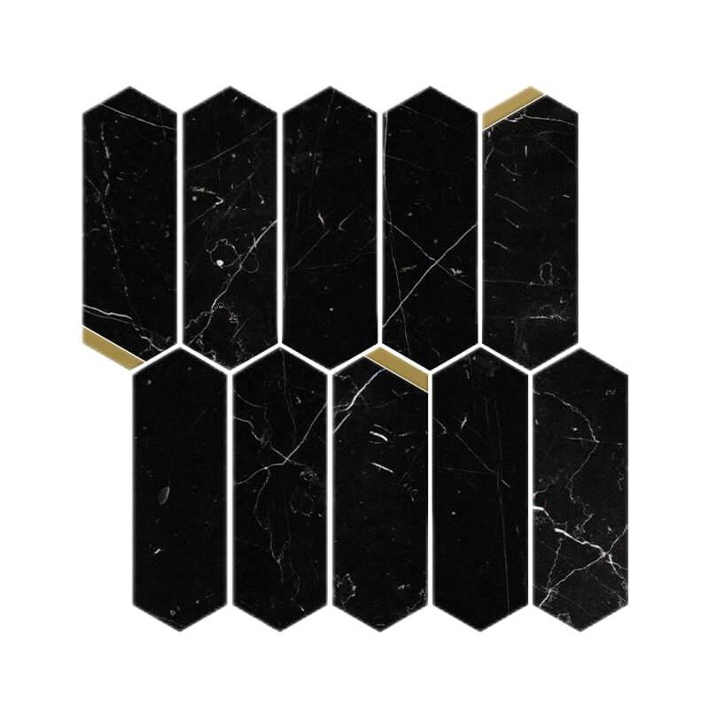 Thailand Factory Nero Marquina Stone Black Marble Mosaic Tile for Interior Wall and Floor Decor Wholesale Manufacturer - Image 5
