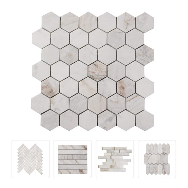 Thailand Factory Glorious White Stone White Marble Mosaic Tile for Interior Wall and Floor Decor Wholesale