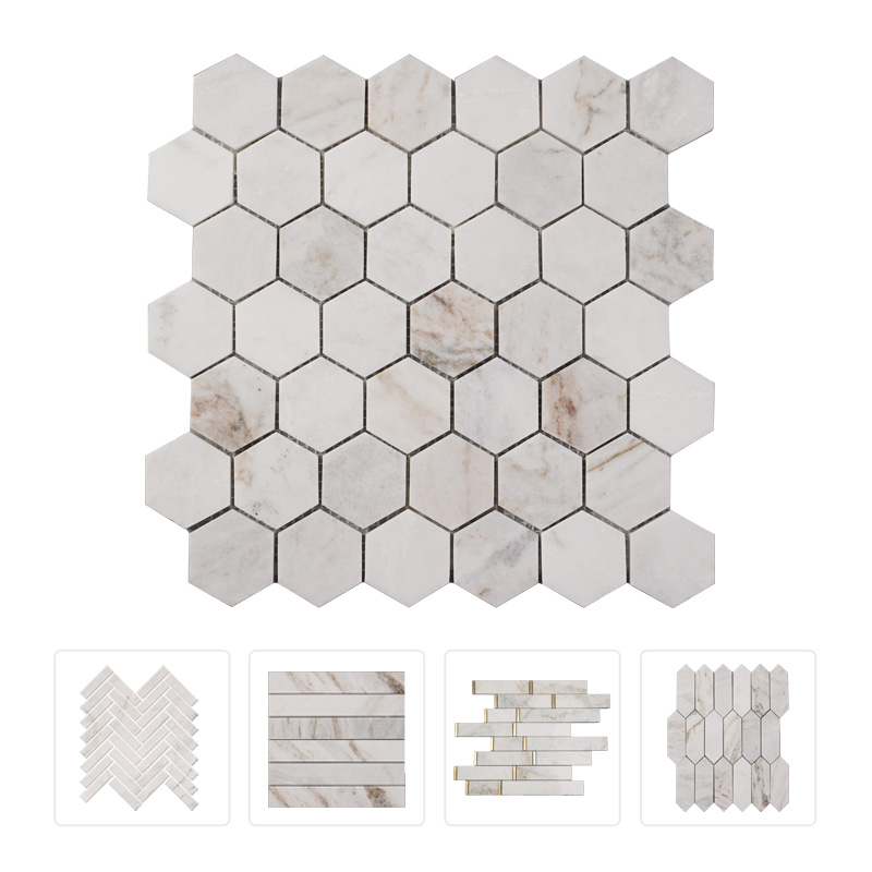 Thailand Factory Glorious White Stone White Marble Mosaic Tile for Interior Wall and Floor Decor Wholesale - Image 1