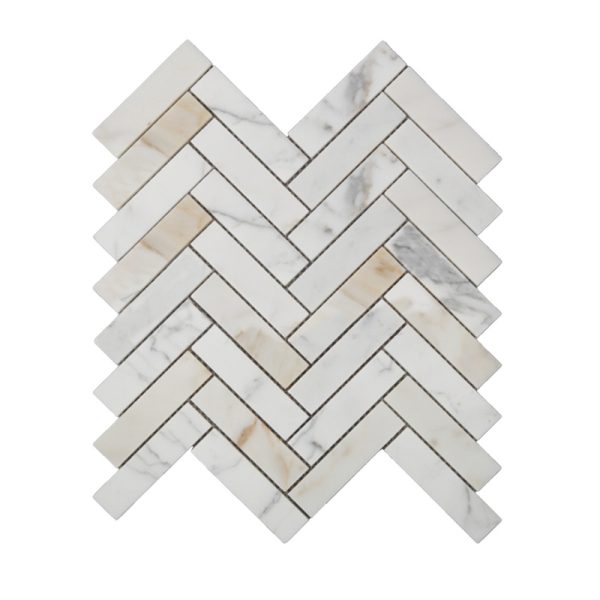 Thailand Factory Calacatta Gold Stone White Marble Mosaic Tile for Interior Wall and Floor Decor Wholesale Manufacturer