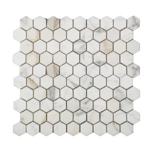 Thailand Factory Calacatta Gold Stone White Marble Mosaic Tile for Interior Wall and Floor Decor Wholesale Manufacturer - Image 3