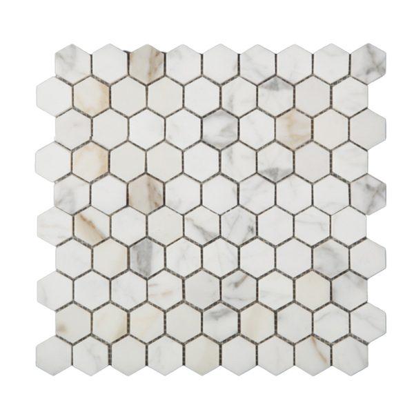 Thailand Factory Calacatta Gold Stone White Marble Mosaic Tile for Interior Wall and Floor Decor Wholesale Manufacturer