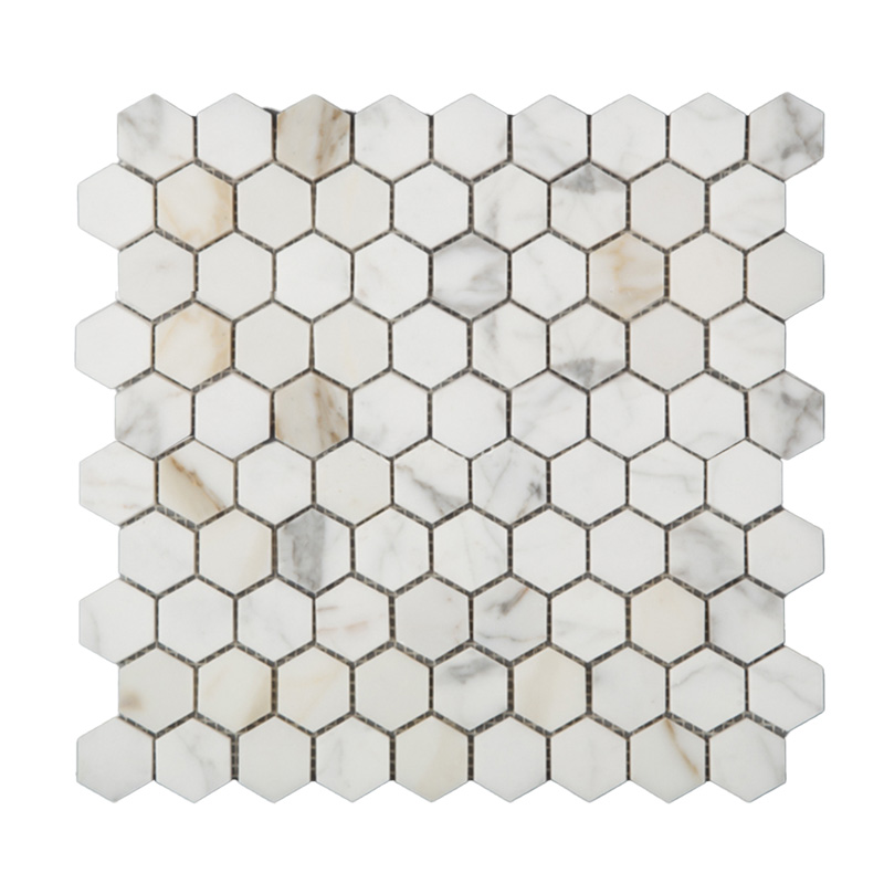 Thailand Factory Calacatta Gold Stone White Marble Mosaic Tile for Interior Wall and Floor Decor Wholesale Manufacturer - Image 3