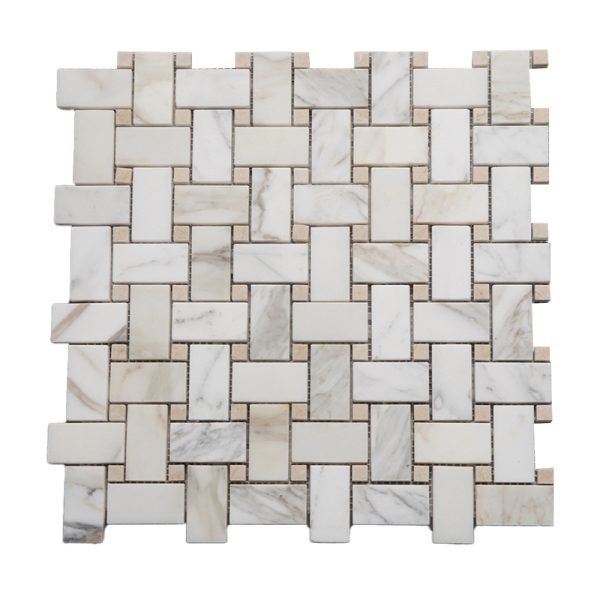 Thailand Factory Calacatta Gold Stone White Marble Mosaic Tile for Interior Wall and Floor Decor Wholesale Manufacturer
