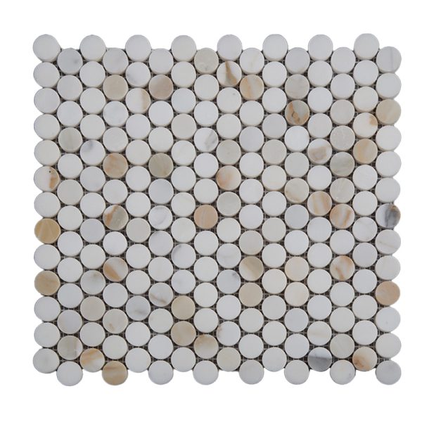 Thailand Factory Calacatta Gold Stone White Marble Mosaic Tile for Interior Wall and Floor Decor Wholesale Manufacturer
