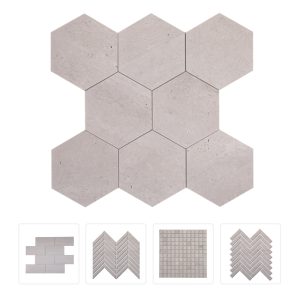Thailand Factory Ivory Travertine White Stone Mosaic Tile for Wall Decor Wholesale Supplier