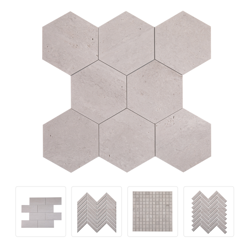 Thailand Factory Ivory Travertine White Stone Mosaic Tile for Wall Decor Wholesale Supplier - Image 1
