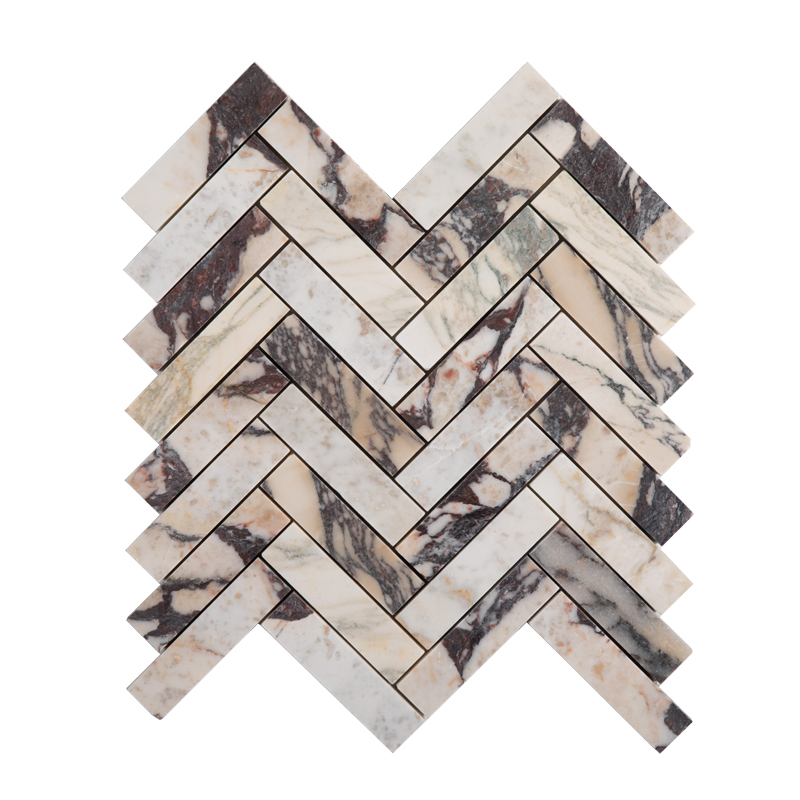 Thailand Factory Calacatta Viola Marble with Purple Veins Mosaic Tile for Bathroom and Kitchen Decor Wholesale Supplier - Image 2