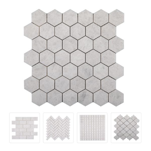 Thailand Factory Opal White Marble Mosaic Tile White for Interior Floor Decor Wholesale Manufacturer