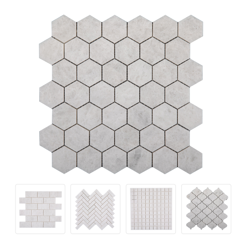 Thailand Factory Opal White Marble Mosaic Tile White for Interior Floor Decor Wholesale Manufacturer - Image 1