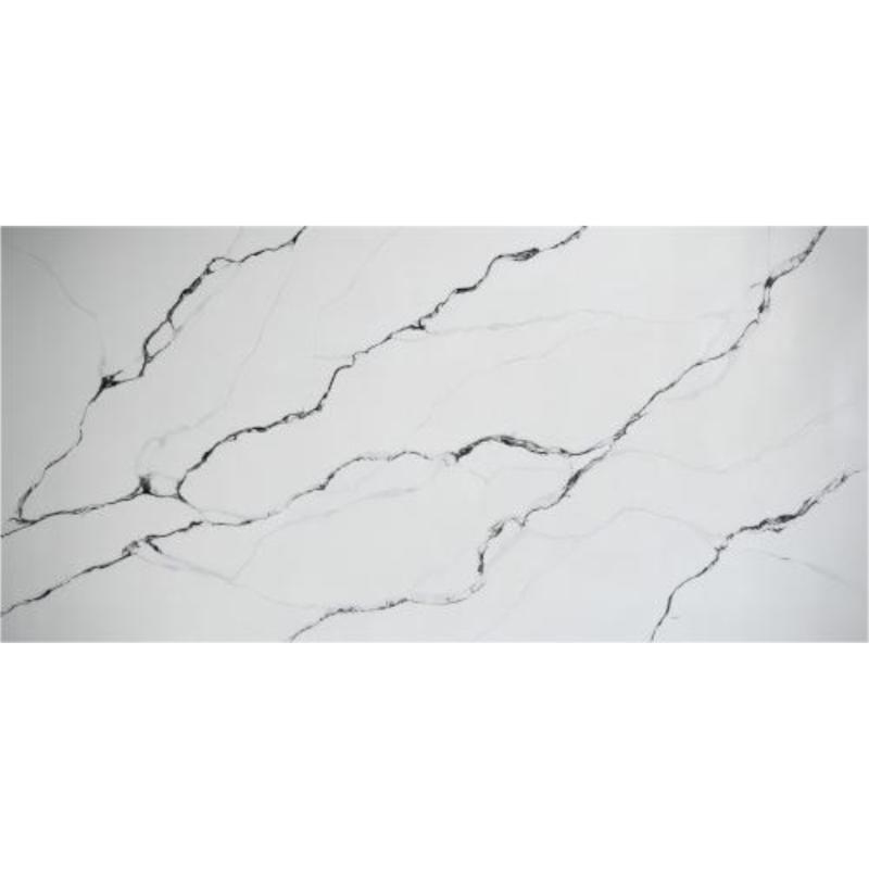 Thailand Factory Calacatta White with Black Veins Quartz Slabs Manufacturer Wholesale - Image 1
