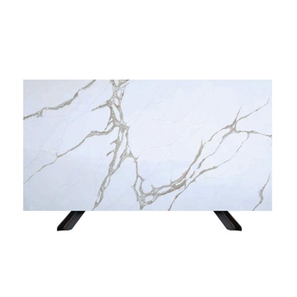 Thailand Factory Wholesale Calacatta White with Gold Veins Quartz Slabs Supplier