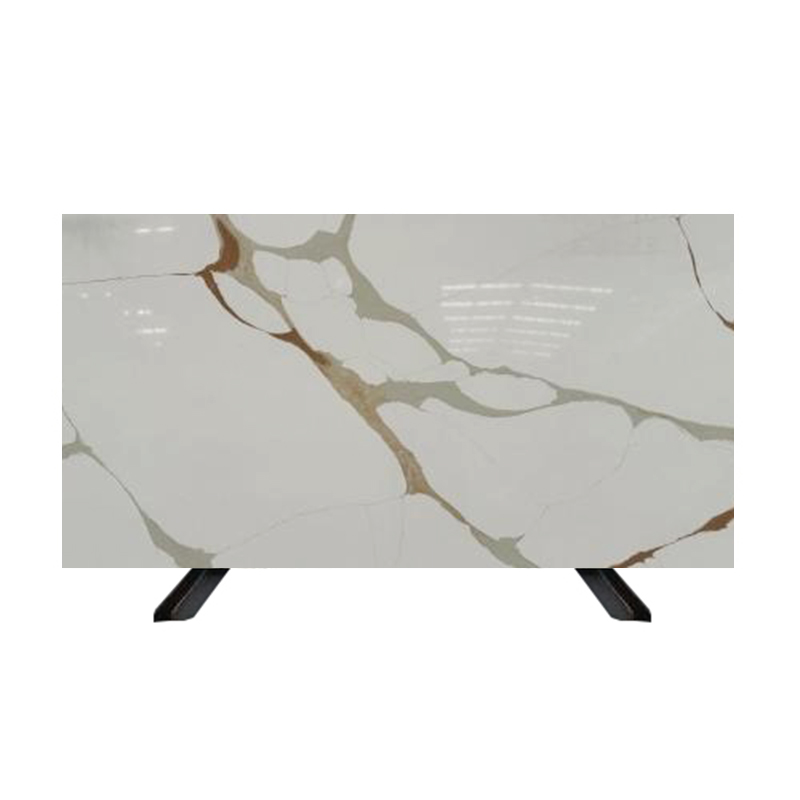 Thailand Factory Wholesale Calacatta White with Gold Veins Quartz Slabs Supplier - Image 2
