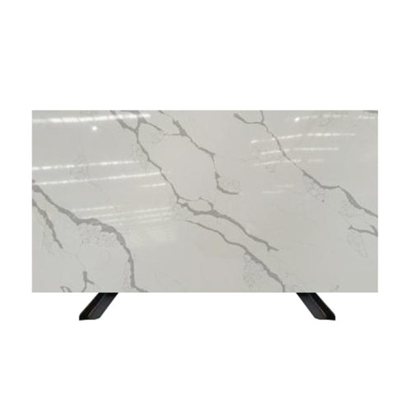 Thailand Factory Wholesale Calacatta White with Grey Veins Quartz Slabs for Sale