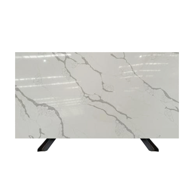 Thailand Factory Wholesale Calacatta White with Grey Veins Quartz Slabs for Sale - Image 1