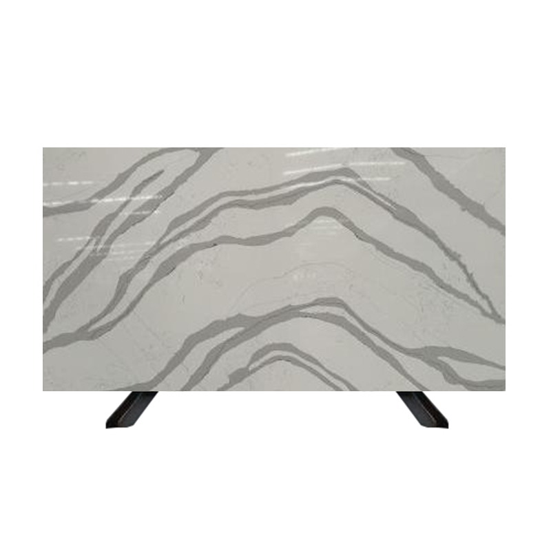 Thailand Factory Wholesale Calacatta White with Grey Veins Quartz Slabs for Sale - Image 3