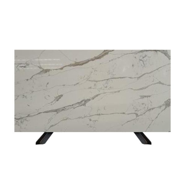Thailand Factory Wholesale Calacatta White with Grey Veins Quartz Slabs for Sale