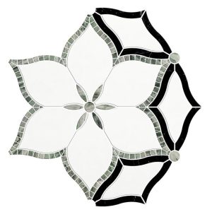 Thailand Factory Marble Stone Waterjet Mosaic Tile Flower Shape Design for Interior Wall Decor Wholesale Manufacturer