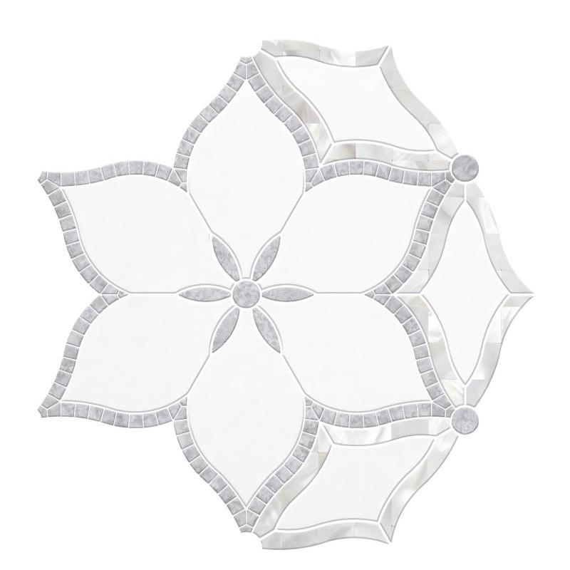 Thailand Factory Marble Stone Waterjet Mosaic Tile Flower Shape Design for Interior Wall Decor Wholesale Manufacturer - Image 2