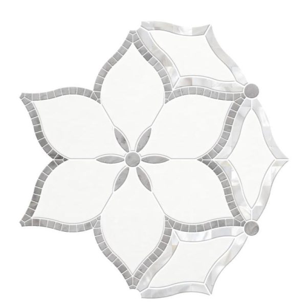 Thailand Factory Marble Stone Waterjet Mosaic Tile Flower Shape Design for Interior Wall Decor Wholesale Manufacturer