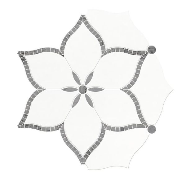Thailand Factory Marble Stone Waterjet Mosaic Tile Flower Shape Design for Interior Wall Decor Wholesale Manufacturer