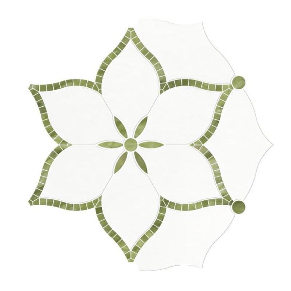 Thailand Factory Marble Stone Waterjet Mosaic Tile Flower Shape Design for Interior Wall Decor Wholesale Manufacturer