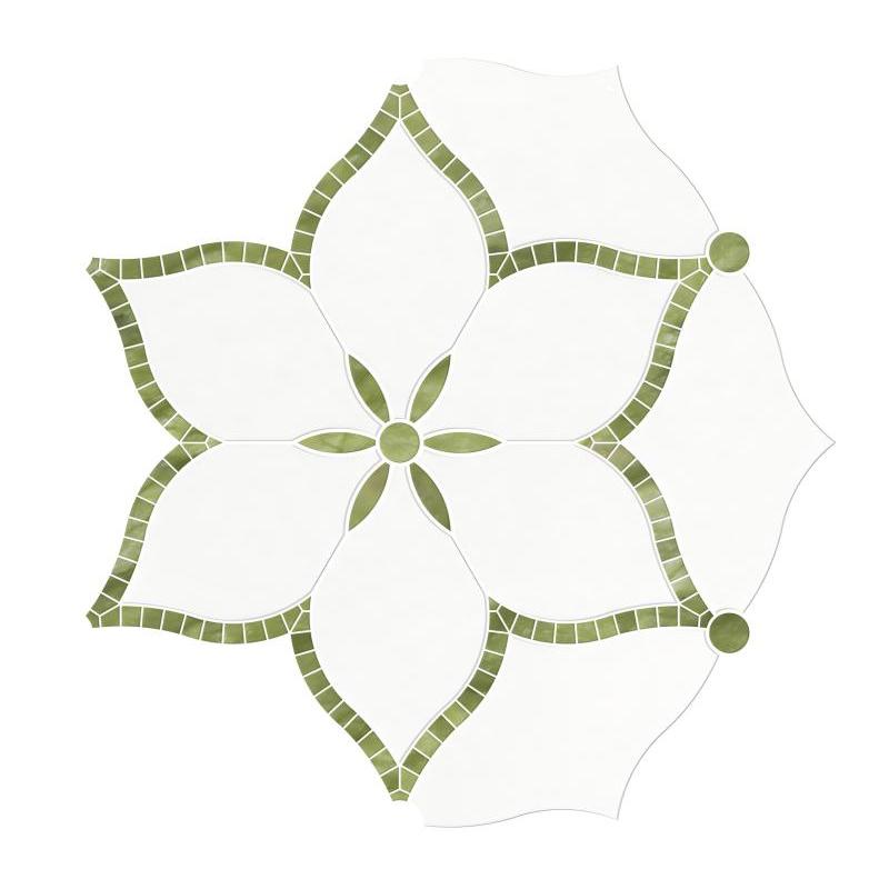 Thailand Factory Marble Stone Waterjet Mosaic Tile Flower Shape Design for Interior Wall Decor Wholesale Manufacturer - Image 5