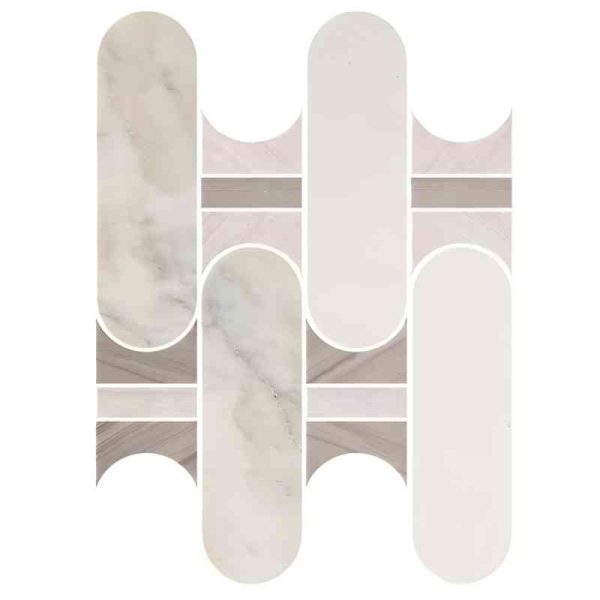 Thailand Factory Marble Stone Waterjet Mosaic Tile Design for Interior Floor and Wall Wholesale Supplier