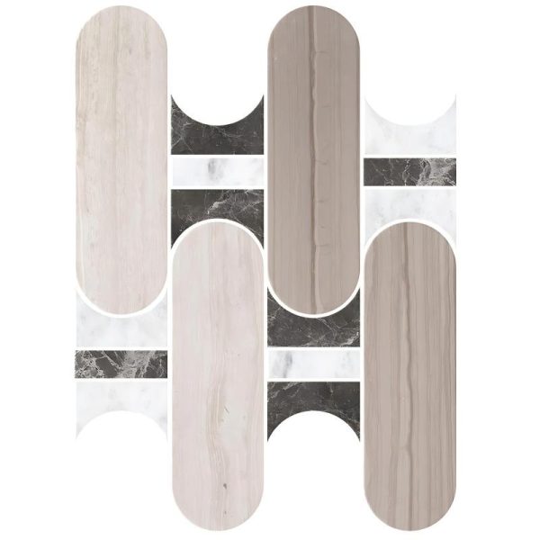 Thailand Factory Marble Stone Waterjet Mosaic Tile Design for Interior Floor and Wall Wholesale Supplier
