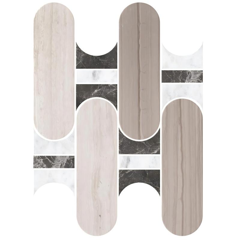 Thailand Factory Marble Stone Waterjet Mosaic Tile Design for Interior Floor and Wall Wholesale Supplier - Image 2