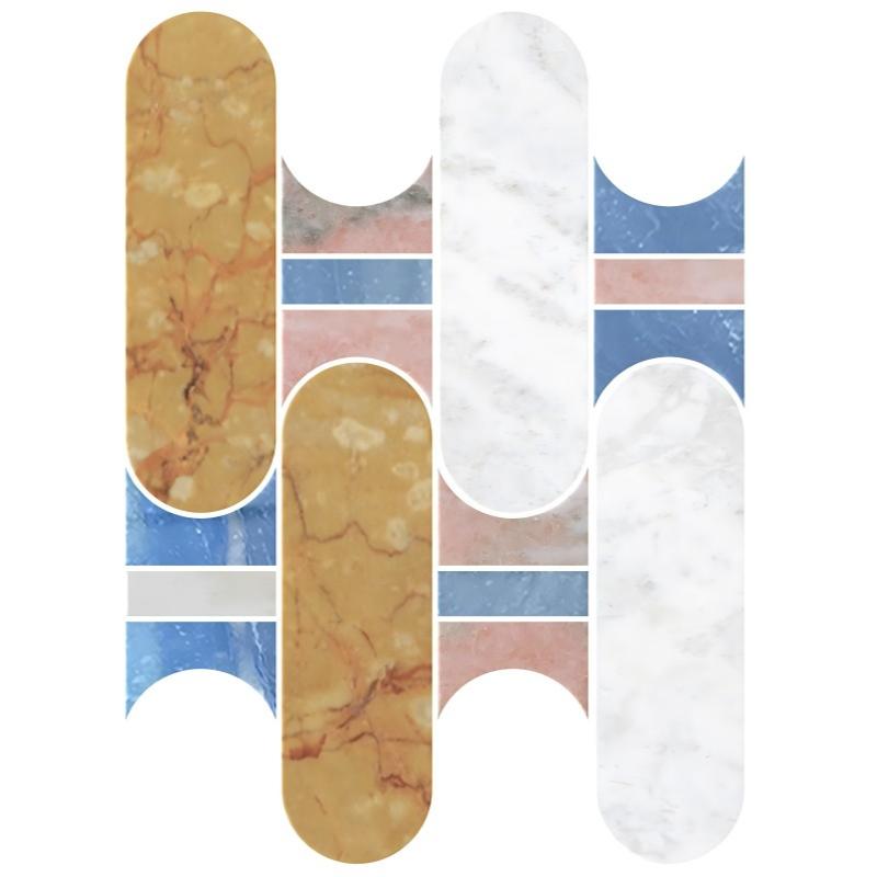 Thailand Factory Marble Stone Waterjet Mosaic Tile Design for Interior Floor and Wall Wholesale Supplier - Image 4